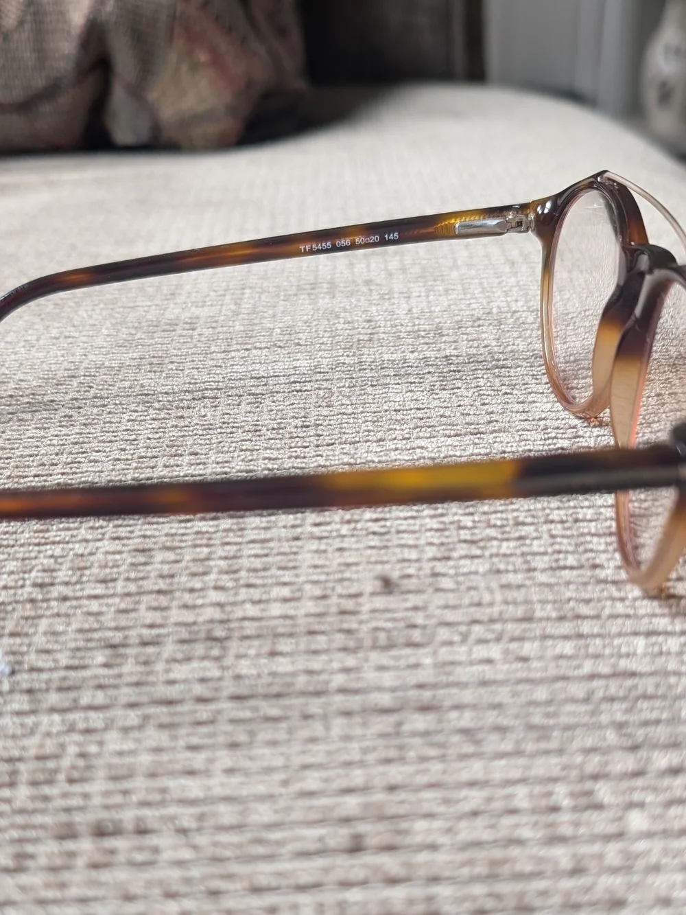 Tom Ford TF5455 056 Round Tortoise Eyeglass Frames 50□20 145 w/ Case